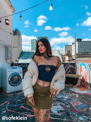 Solid Cargo Mini Skirt