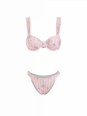 Ditsy Floral Sweetheart High Stretch Ruched Bikini Set