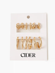 6pairs Geometric Hoop Earrings Set