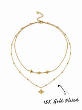 18K GOLD PLATED STAINLESS STEEL STAR LAYERED NECKLACE