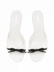 BOWKNOT KITTEN HEEL SANDALS