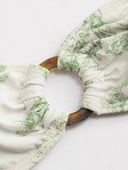 Toile de Jouy O-Ring Bandeau Bikini Top