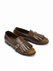 FRINGE ROUND TOE LOAFERS