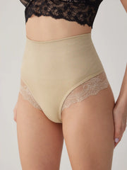 High Rise Seamless Lace Trim Leggings