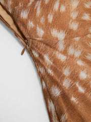 Animal Print Chiffon Cowl Neck Layered Layered Mini Dress With Scarf