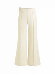 Low Rise Side Buckle Flared Trousers