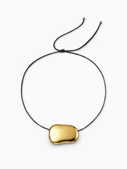 GLOSSY BEAN ADJUSTABLE PENDANT NECKLACE