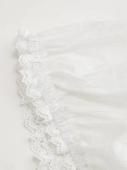 Cotton-blend Broderie Anglaise Puff Sleeve Crop Blouse