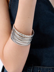12PCS TEXTURED BANGLE BRACELET SET
