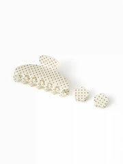 3PCS POLKA DOT HAIR CLAW SET