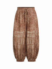 Chiffon Mid Rise Paisley Bloomer Trousers Curve & Plus