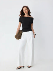 High Stretch Off-shoulder Ruched Bodysuit