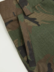 Cotton-blend Mid Rise Camo Cargo Bermuda Shorts