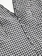 Halter Neckline Gingham Tie Back Midi Dress