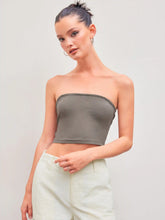 Belted Solid Crop Tube Top