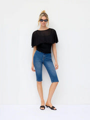 See-Through Ruffle Poncho With Tank Top