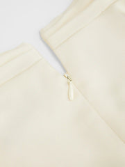 Satin V-neck Long Sleeve Wrap Ruched Metal Detail Blouse