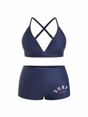 High Stretch V-neck Criss Cross Bikini Set Curve & Plus