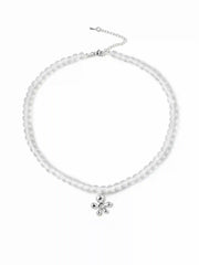 FLOWER PENDANT BEADED NECKLACE