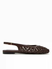 WOVEN SLINGBACK FLATS