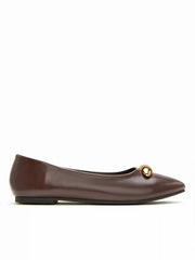 METAL DECOR SQUARE TOE FLATS
