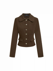 Collar Long Sleeve Metal Button Coat