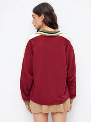 Los Angeles Graphic V-Neck Oversized Sweatshirt