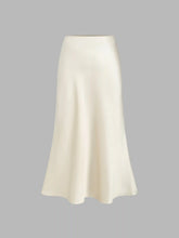Satin Solid Ruffle Maxi Skirt