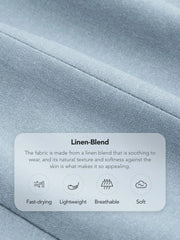 Linen-blend V-neck Solid Button Jacket Vest