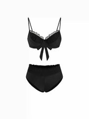 High Stretch Sweetheart Mesh Ruffle Hem Underwire Bikini Set
