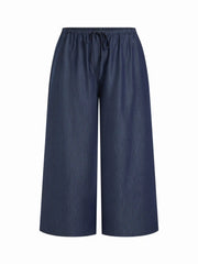 Mid Rise Drawstring Wide Leg Trousers Curve & Plus