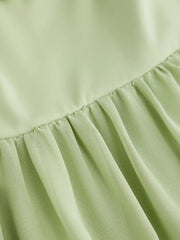 Chiffon Boat Neck Draped A-line Maxi Dress Curve & Plus