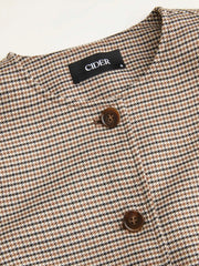 Houndstooth Adjustable Waist Tie Blazer