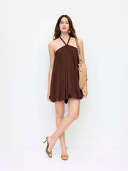 Halter Neckline Mid Rise Mini Bubble Dress