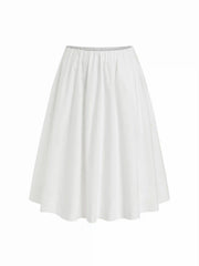 Cotton V-neck Top & Mid Rise Ruched Flared Maxi Skirt Set