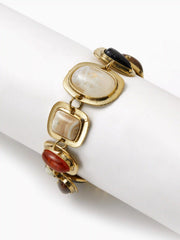 GEOMETRIC GEMSTONE CHAIN BRACELET