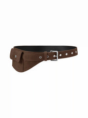 FAUX SUEDE POCKET BUCKLE BELT