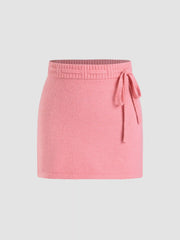 Low Rise Solid Knotted Mini Dress