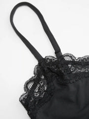 Jersey U-neckline Lace Trim Lingerie Set