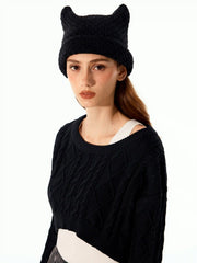 CAT EAR KNITTED BEANIE