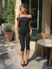 Polka Dot Ruched Top