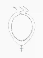 RHINESTONE STAR LAYERED NECKLACE