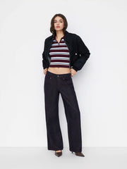 Cider Denim Low Rise Straight Leg Jeans