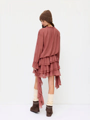 Chiffon Ruffled Short Dress