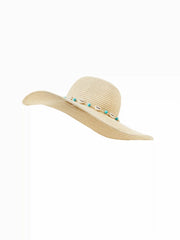 SHELL BEADED STRAW HAT