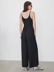 Contrasting Binding Pocket Wide Leg Jumpsuit