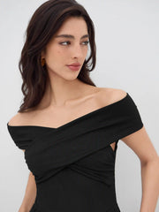 Off-shoulder Criss Cross Jumpsuit