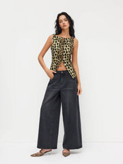 Leopard Boat Neck Waistcoat