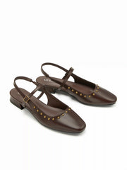 STUDDED SLINGBACK FLATS