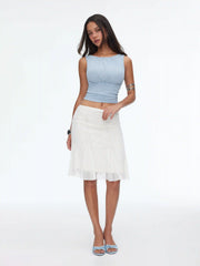 Ruched Backless Crop Tank Top